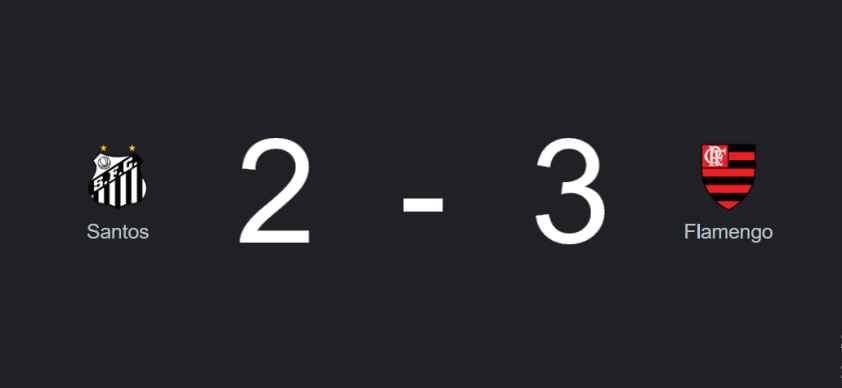 Placar Santos e Flamengo