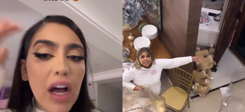 MC Mirella expressa sua indignação diante da inesperada atitude dos convidados.