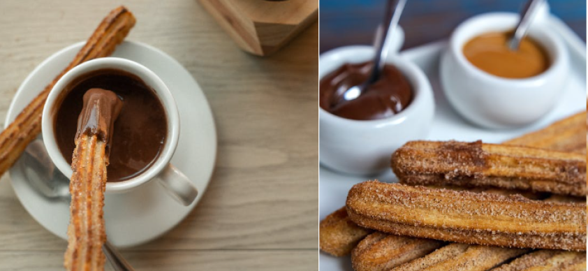 O acompanhamento de molho de chocolate é uma opção deliciosa e popular para os churros.