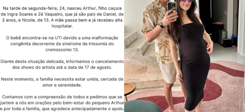 Neste momento delicado, nossa equipe se une aos fãs e seguidores do cantor Ze Vaquiro, desejando força e superação para toda a família.