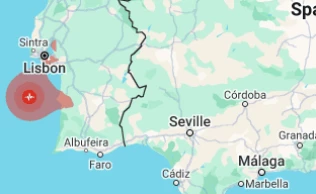 Área do terremoto