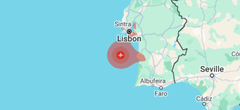 Área do terremoto