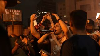 Kim Kataguiri na Manifestação do MBL em frente ao banco Master